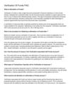 Verification Of Funds FAQ