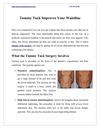 Tummy Tuck Improves Your Waistline 