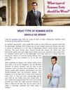 What Type of Summer Suits should be Worn?