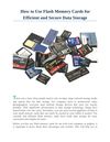 Flash Memory Cards for Efficient and Secure Data Storage