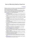 How to Effectively Build an Email List