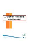 Nouveautés espace musique février 2013