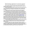 Hybrid technology applications for construction equipment