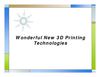 Wonderful New 3D Printing Technologies