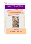 Sélection de nouveaux romans (Mars à Mai 2013)