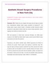 Aesthetic Breast Surgery Procedures in New York City