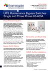 PRODUCT DATA SHEET UPS Maintenance Bypass Switches Single