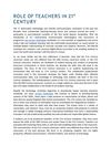 ROLE OF TEACHERS IN 21st CENTURY