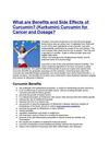 What are Benefits and Side Effects of Curcumin- (Kurkumin) Curcumin for Cancer and Dosage-