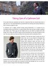 Taking Care of a Cashmere Suit