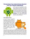 Worried About Your Android Device Security? Find Top 3 Security Applications
