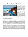 Best Family Resort Vacations