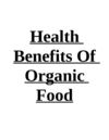 Health benefits of organic food