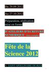 Atelier d'écriture numérique, Fête de la science 2012 (réédition)