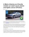 A Metro Atlanta eco-friendly Mobile Car Wash Saves Planet and Fights Cancer 