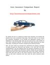 Auto Insurance Comparison