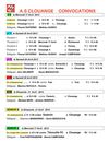programme de l'AS Clouange du 15 au 21 Avril 2013