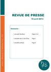 Revue de presse 19 avril 2013