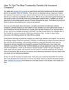 How To Find The Most Trustworthy Canada Life Insurance Company_