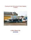 Choosing the Best International Vehicle Shipping Company