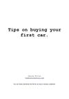 Tips on buying your first car