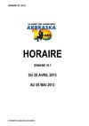HORAIRE 10.1 DU 29 AVRIL AU 05 MAI 2013