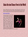 Salsa the best Dance Form in the World