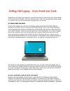 Selling Old Laptop - Turn Trash into Cash