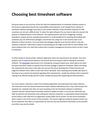 Choosing best timesheet software