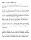 Personal Training For Weight Loss