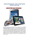 Android Development : Have a High-Quality Android Tablet App