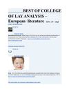 BEST OF COLLEGE OF LAY ANALYSIS – European literature news ( fr – angl
