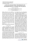 A Study of Routing Techniques in Intermittently Connected MANETs