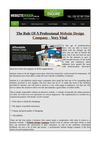 The role of a professional website design company - very vital