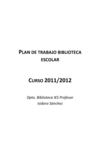 Plan de trabajo biblioteca. Curso 2011-2012