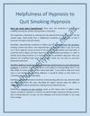 Helpfulness of Hypnosis to Quit Smoking Hypnosis
