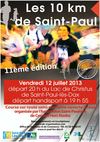 Plaquette et inscriptions 10 km de saint-paul 2013