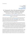 Dr. Xiaohong He, Chair of the International Business Department at the School of Business, Quinnipiac University, at...