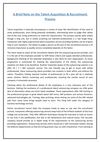 A Brief Note on the Talent Acquisition & Recruitment Process