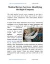 Medical Review Services: Identifying the Right Company