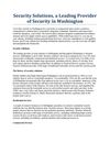 Security Solutions, a Leading Provider of Security in Washington