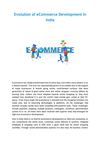 Evolution of eCommerce Development in India