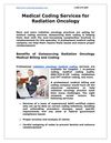Medical Coding Services for Radiation Oncology