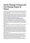 Smoke Damage Cleanup and Fire Damage Repair in Miami