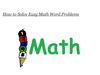 How to Solve Easy Math Word Problems